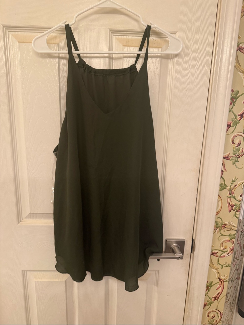 Women’s Olive Green V-Neck Spaghetti Strap Top